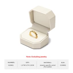 Oirlv Single and Double Ring Box PU Leather Wedding Jewelry Box Organizer Case Gift Jewelry Ring Box for Engagement Customizable