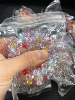 Rainbow Cube Stress Ball TPR Bead Pressure Reducing Decompression Pinch Ball for Children DIY Handmade Adult Vent Toy