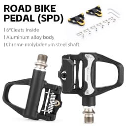WEST BIKING Road Bike Self-Locking Pedals With Sealed Bearings 6° Cleats For SPD System Lightweight Nylon Racing Bike Pedals