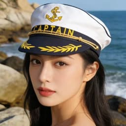 Sailor hat and scarf suit Navy Hat Unisex Captain Hat Navy Marine Hat For cruise lines, adult parties, Navy, cosplay, Outdoor