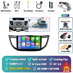 Android 16 Carplay Auto Car Radio Multimedia Player For Honda CRV CR-V 2012-2016 WIFI+4G DSP Autoradio Stereo 2din Head Unit