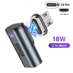 AUFU USB4.0 Magnetic USB C to C Adapter 40Gbps 8K60Hz 90 Degree Converter 240W Type C Adapter for Thunderbolt 4/3 MacBook Laptop