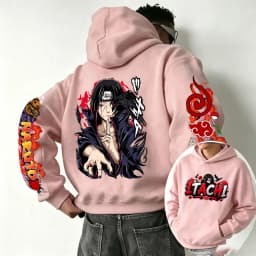 Naruto Uchiha Itachi 2026 Spring and Autumn New Cartoon Anime Harajuku Y2K Street Fashion Couple Hooded Sweatshirt