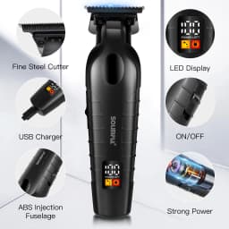 Solimpia LCD Digital Display Hair Shears with 0 Blades Salon-Specific Engraving Shears USB-Charged Lettering Clippers