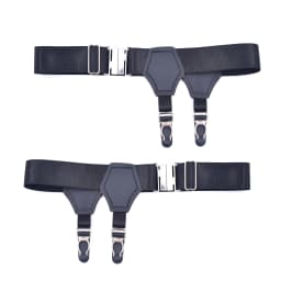 2pcs Men's Black Sock Garters Belt Adjustable Elastic Sock Suspenders Braces Holders Non-slip Duck-Mouth Clips Hold Up