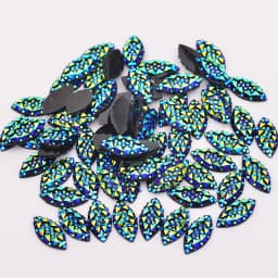 JUNAO 100pcs 7*15mm Crystal AB Flatback Rhinestone Horse Eye Decoration Crystal Stones Non Hotfix Resin Strass for DIY Crafts
