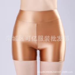 Shiny Glossy Smooth Shorts Plus Size Sexy Yoga Fitness Hot Slim Fashion Women Shorts 2025 New Fashion Sweet Oiliness ELS1