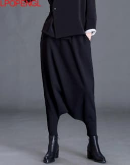 Spring New Women's Casual Cross-pants Loose Solid Color Trousers Oversized Harem Pants All-match Elastic Waist Baggy Pants Trend