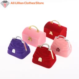 1 Piece Small Jewelry Box Velvet Wedding Ring Box Necklace Display Box Cute Bear Gift Box Container Case For Jewelry Packaging