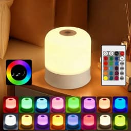 LED Night Light Dimmable Rechargeable/Plug-in Desktop Bedroom Bedside Lighting Decorative Touchscreen Reading RGB Desk Lamp