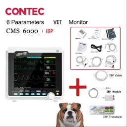 CONTEC CMS6000 Adult Neonate Vet Portable 6 Parameter Patient Monitor vital signs monitor ECG NIBP RESP SPO2 PR TEMP