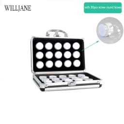 Transparent Gemstone Gem Jar Display Box Loose Diamond Jewelry Storage Carrying Case Nail Gem Stones Holder Organizer Container