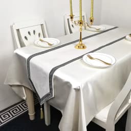 New Chinese Simple Tablecloth Modern Table Black Flag Runner European Velvet Bed Runner Pure Color Table Cloth