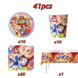 New The Amazing Birthday Party Decorations Digitaled Circus Tableware Set Plates Banner Tablecloth for Baby Shower Supplie Gifts