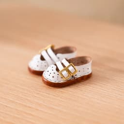 Doll Double Button Fashion Sandal Shoes Cowhide Flat Shoes With Hole For Blythes, Ob22 24, Ymy, Licca, Azones, Ob24, Fr Doll