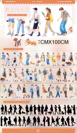 1 Loop Washi Pet Tape Sample Sky, Streets, Girls Boys Zero Colletion5