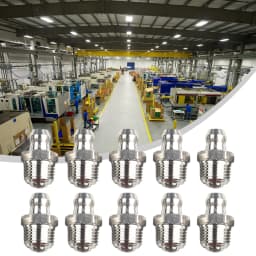 10Pcs Straight HydraulicGrease Fitting M10 Thread Kit GreaseNozzle Connection Stainless Steel Grease Nipples For Bearings