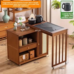 2025 Hot Selling Portable Tea Table with Heating Kettle for Home Balcony Tea Ceremony