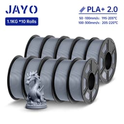 JAYO 3D Filament PLA + 2.0 10 Rolls Upgrade PLA plus 3D Printer Filament Neatly 3D Printing Material For FDM Multicolor