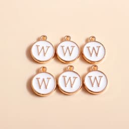10pcs Cute Mini White Alphabet 26 Letters Charms Pendants for DIY Name Jewelry Necklace Bracelet Earrings Happy Birthday Gifts