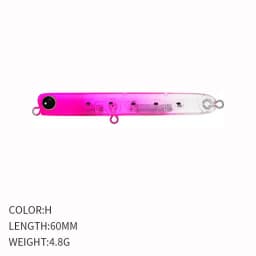 Billings Wobbler Sinking Pencil Bait 60cm 4.8g Micro Sinking Trolling Pencil for Black Bass Jigging Bait Practical Fishing Gear