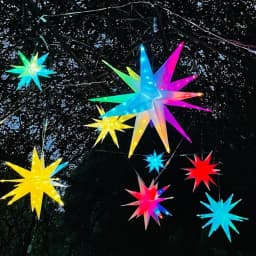 Dia40/50/60CM Smart Christmas Star Tree Topper Moravian Star Light LED Bluetooth App & RGBIC Remote Firework Starburst Light
