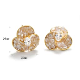 22K Gold Plated Shell Huggie Earrings with Cubic Zirconia Women's Luxury Hoop Earrings |Elegant Party Jewelry Daily Wear