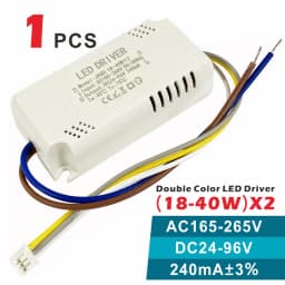 LED Lighting Transfermer (8-80W)*2 for Double Color Ceiling Downlights 2 Channel DC28-245V 240mA,Input AC165-265 Lamp Driver