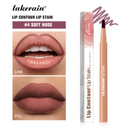 Lakerain Lip Contour Lip Stain Pen Smudge-proof Non-stick Cup Moisturizing Lip Makeup Cosmetic 2-in-1 Lip Stain & Liner