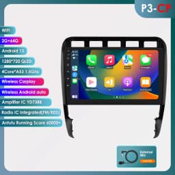 Hizpo Android 14 Auto Radio For Porsche Cayenne 1 2002-2010 4G Car Multimedia GPS 2din Stereo AI Voice Wireless CarPlay 360 CAM