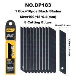 10PCS 18mm Utility Knife Replacement Blades, Snap-off Blades Fits18mm Retractable Cutting Knives, Hobby, Craft Knife, Box Cutter