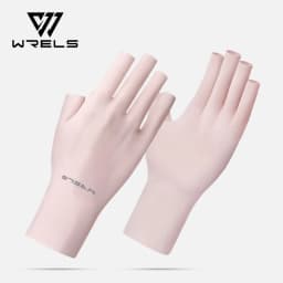 WRELS Fingerless Gloves Summer Sunscreen UV Protection Ice Silk Gloves Are UV Resistant Non Slip UPF50+ Fingerless Gloves