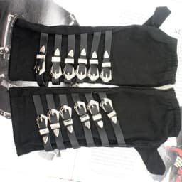 Handmade Punk Rock Roall Gloves Michael Jackson Tour Dirty Diana Armbraces Metal Buckle Black Cotton for Adults