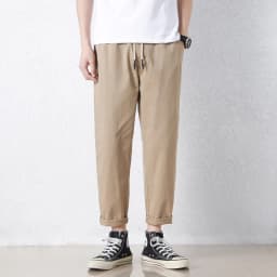 High Quality Summer Thin Men's Casual Pants 95%Cotton Breathable Solid Color Outdoor Elastic Waist Chino Trousers Male Amekaji