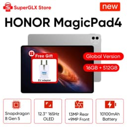 Original HONOR MagicPad 4 Global Version Tablet Snapdragon 8 Gen 5 12.3 Inches 165Hz OLED Display 10100mAh Battery Android 16
