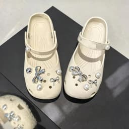 Luxury Pearl Chain Flower Ballet Clogs Accessories Summer 2026 Elegant Rhinestore DIY Shoes Charms Set Women Shoes Decorations