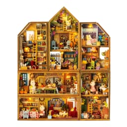 New DIY Mini Rabbit Town Casa Wooden Doll Houses Miniature Building Kits with Furniture Dollhouse Toys for Girls Birthday Gifts