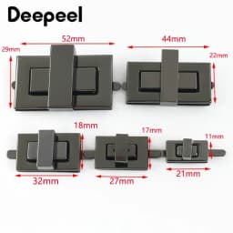 2Pcs Deepeel Metal Lock Buckle Bag Turn Twist Locks Clasp Handbag Purse Decoration Closure Buckles Bags Latch DIY Accessories