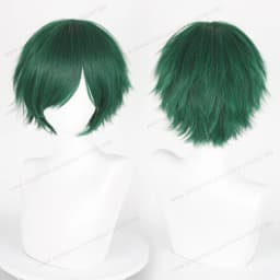 Anime 30cm Short Straight Cosplay Wig Black White Green Brown Purple Blue Gray Red Gold Man Women Heat Resistant Synthetic Hair