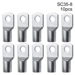 10PCS/5PCS Bolt Hole Tinned Copper Lugs Ring Crimp Terminal Wire Welding Cable Connector Suit SC16-6 SC25-8 SC35-8