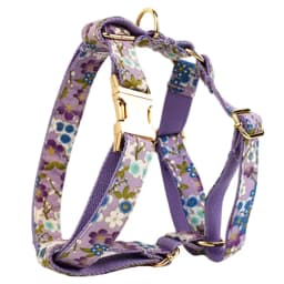 Adjustable Dog Harness Printed Purple Soft Cotton Personalized Dog Collar Leashes Harness Bow Set Dog Accessories Flowers 03