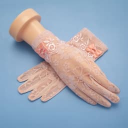 Women's Summer UV Resistant Ice Thin Driving and Cycling Touch Screen Anti Slip Breathable Short Sunscreen Lace Gloves