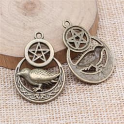 WYSIWYG 5pcs 3 Styles Witch Charms Pentagram Star Crow Charms Pendant For Jewelry Making DIY Jewelry Findings