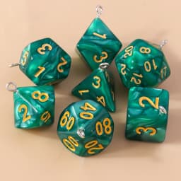 Leslie 7pcs/set Colorful Different Number Acrylic Dice Charms Game Props Multi-faceted Digital Dice for DIY Jewelry Making