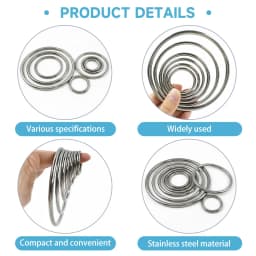 2-10Pcs 15-100mm Stainless Steel O Ring Buckle Webbing Strap Connect Loop Clasp Dog Collar Hook Buckles DIY Hardware Accessories
