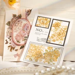 20 pcs/pack Bronzing Flowers Stickers Set Decorative Adhesive Diy Scrapbooking Diary Album Collage material Stationery Sticker