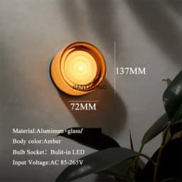 Modern Glass Round Wall Sconce Light Fixtures for Bedroom Bedside Hotel Background Decoration Led Nordic Colorful Lamp Luminaire