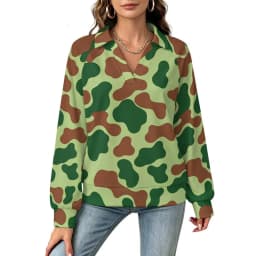 Betawoo Checkered Premium Casual Long Sleeve V-Neck Sweatshirt For Women