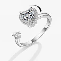 SMJEL Flower Shiny Rhinestone Rotatable Fidget Spinner Ring for Women Anti Anxiety Butterfly Animal Design Anti Stress Accessory