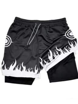 3D Print Anime Shorts Men Bilayer 2-In-1 Sports Shorts Fitness Basketball Shorts,Double-Layer Design Quick-Drying and Breathable